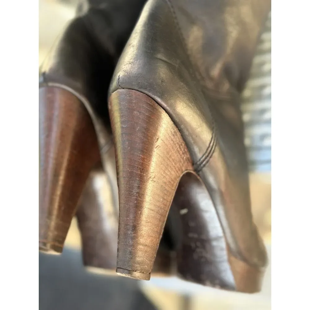 L'Autre Chose NY Look Black Leather Over The Knee Tall Boots SZ EU 38 = US 7.5/8 - Picture 4 of 14